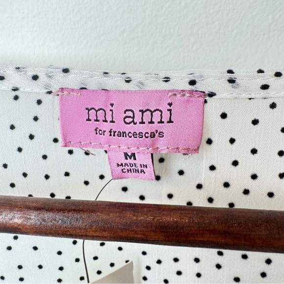 Emily Flocked Dot Tiered Mini Dress Francesca’s Women’s SZ M - Picture 7 of 10